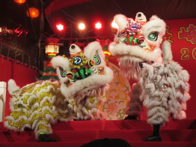 長崎ランタンフェスティバルの中国獅子舞2