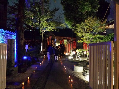 博多ライトアップウォークの櫛田神社