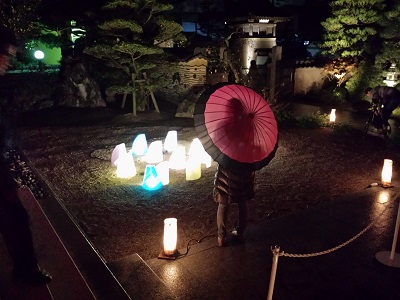 博多ライトアップウォークの妙楽寺の庭園